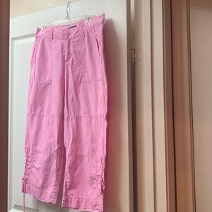 Cargo style pants in bubblegum pink.